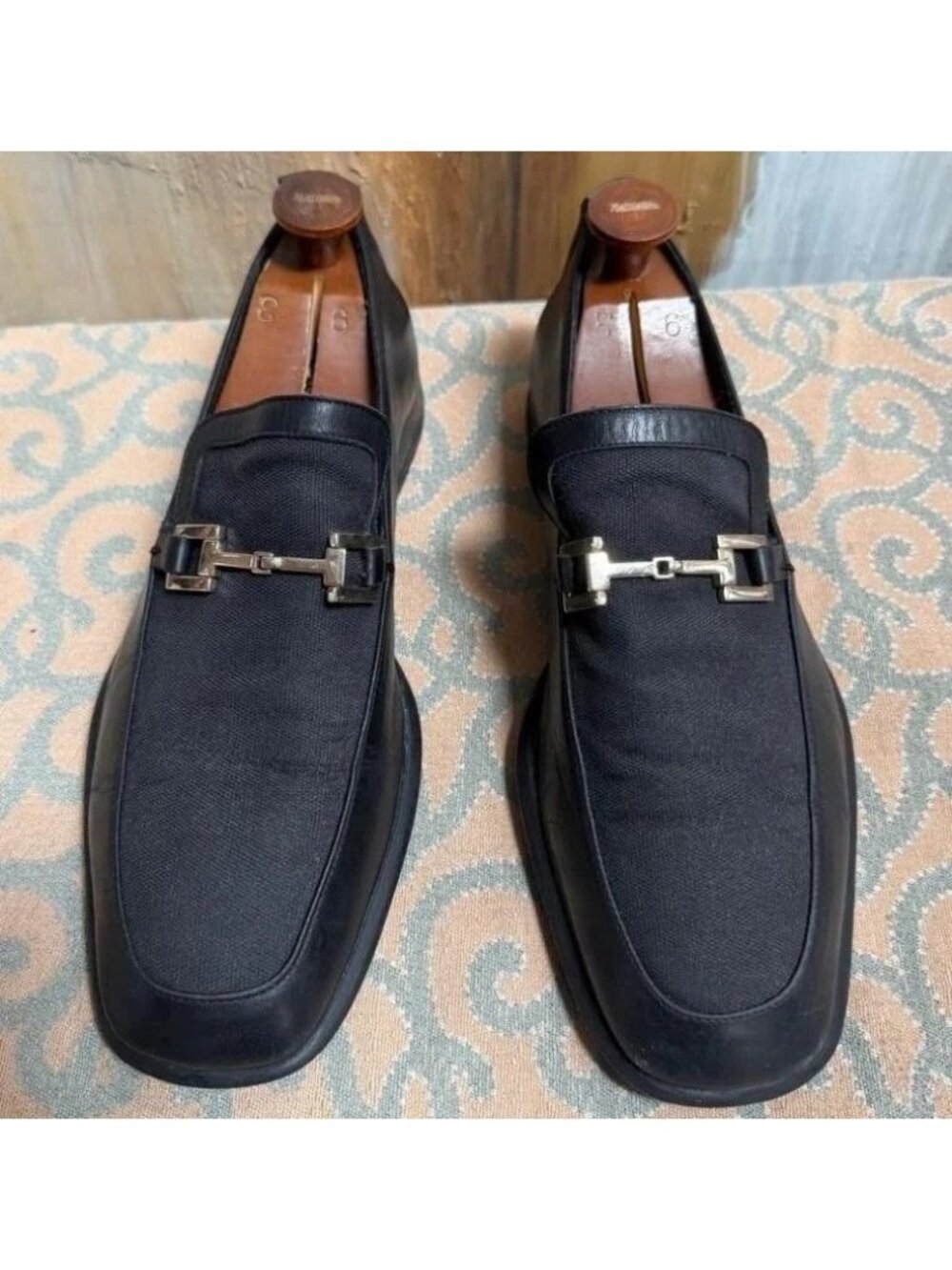 Gucci Black Horsebit Loafers sz 10.5 + Wood Shoe Trees Made in Italy